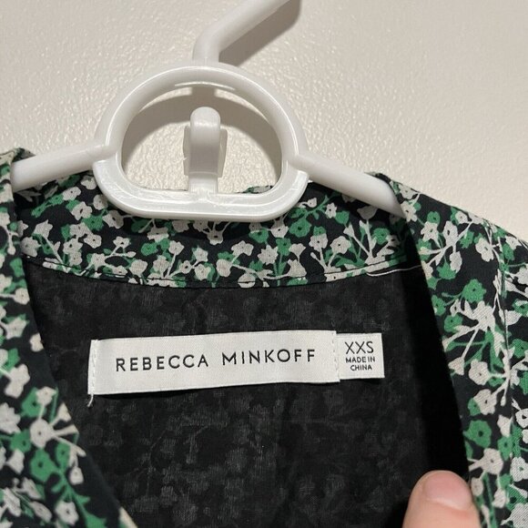 Rebecca Minkoff Green Black Floral Ollie Mini Dress Size XXS - Picture 5 of 9